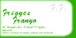 frigyes franyo business card